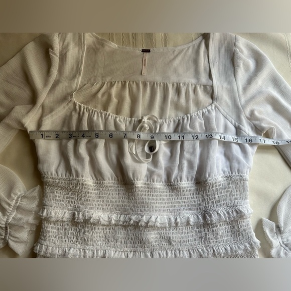 Free People White Long Sleeve Blouse - Picture 12 of 16